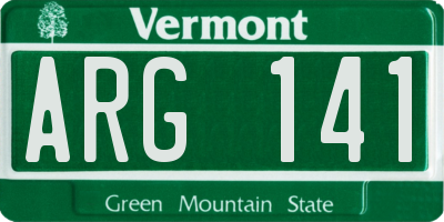 VT license plate ARG141