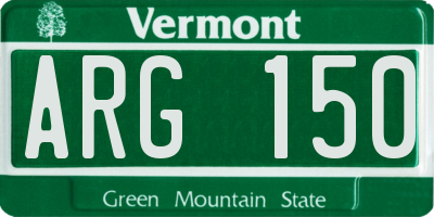 VT license plate ARG150