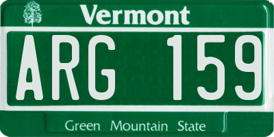 VT license plate ARG159