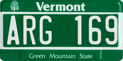 VT license plate ARG169