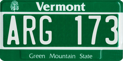 VT license plate ARG173