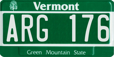 VT license plate ARG176