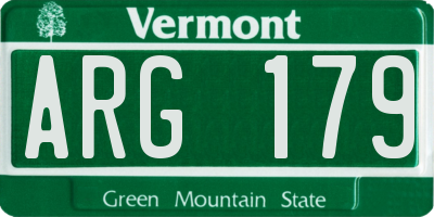 VT license plate ARG179