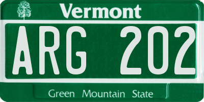 VT license plate ARG202