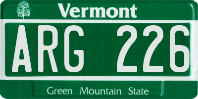 VT license plate ARG226