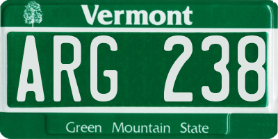 VT license plate ARG238