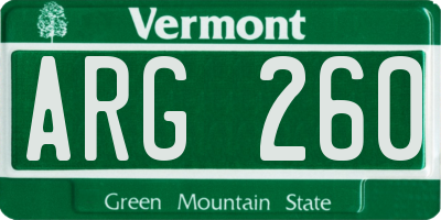 VT license plate ARG260