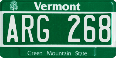 VT license plate ARG268