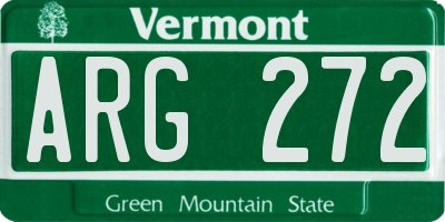VT license plate ARG272