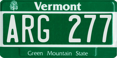 VT license plate ARG277