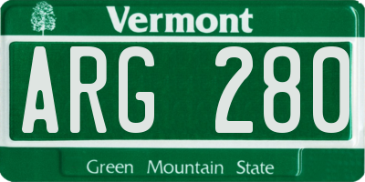 VT license plate ARG280