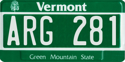 VT license plate ARG281
