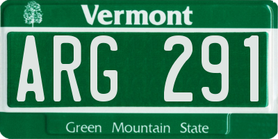 VT license plate ARG291