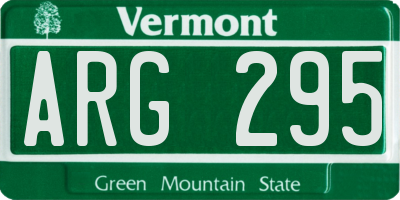 VT license plate ARG295