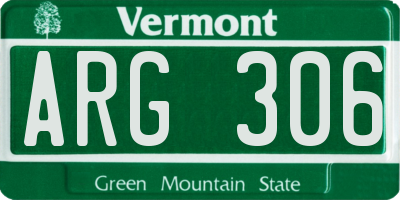 VT license plate ARG306