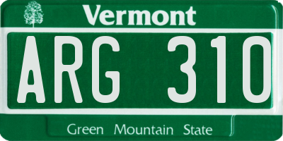 VT license plate ARG310