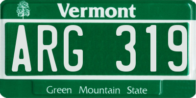 VT license plate ARG319