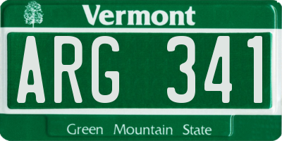 VT license plate ARG341