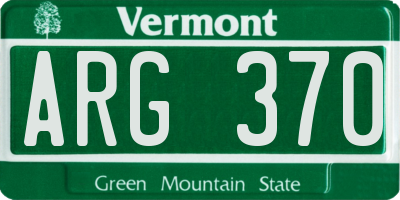 VT license plate ARG370