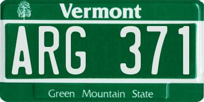 VT license plate ARG371