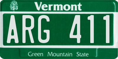 VT license plate ARG411
