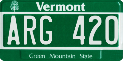 VT license plate ARG420