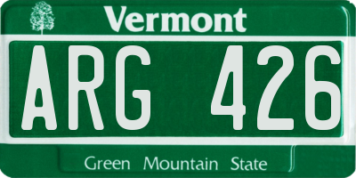 VT license plate ARG426