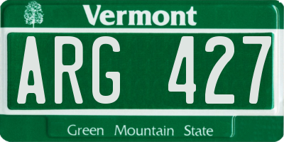 VT license plate ARG427