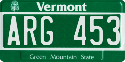 VT license plate ARG453