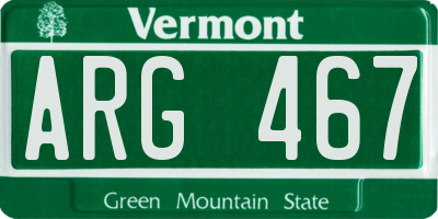 VT license plate ARG467