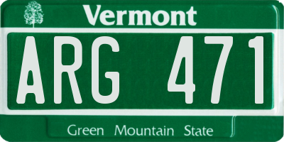 VT license plate ARG471
