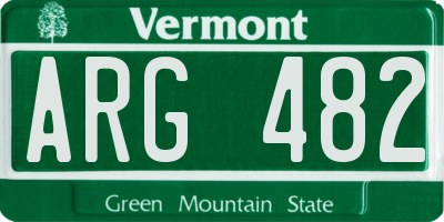 VT license plate ARG482