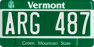 VT license plate ARG487