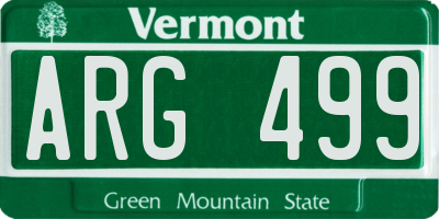 VT license plate ARG499