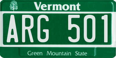 VT license plate ARG501
