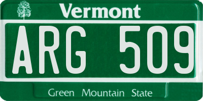 VT license plate ARG509