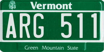 VT license plate ARG511