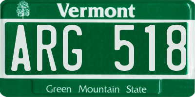 VT license plate ARG518
