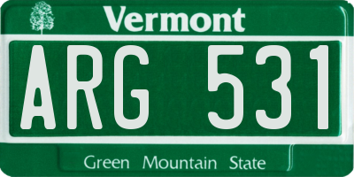 VT license plate ARG531