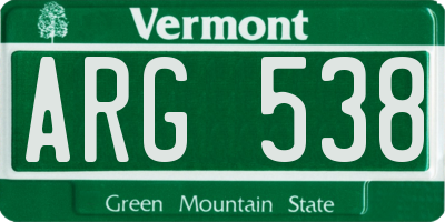 VT license plate ARG538