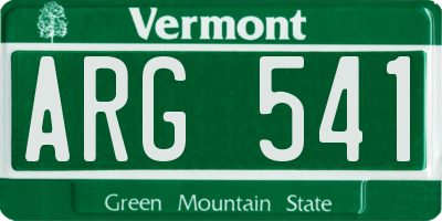VT license plate ARG541