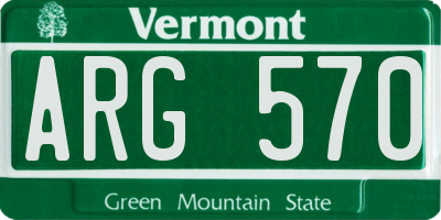 VT license plate ARG570