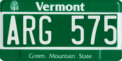 VT license plate ARG575