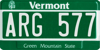 VT license plate ARG577
