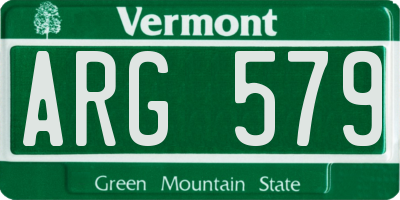 VT license plate ARG579