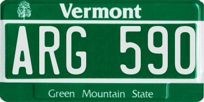 VT license plate ARG590