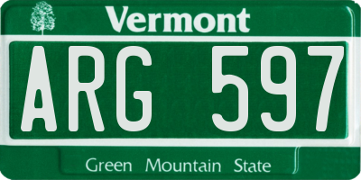 VT license plate ARG597