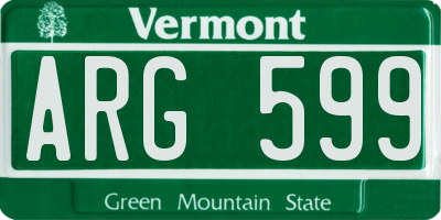 VT license plate ARG599