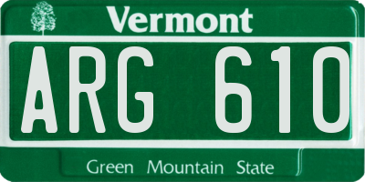 VT license plate ARG610