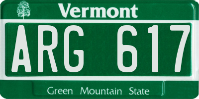 VT license plate ARG617